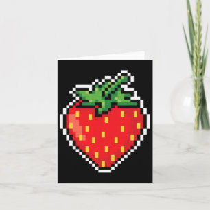Funny Easy Halloween Costume Pixel Strawberry 80s  Card
