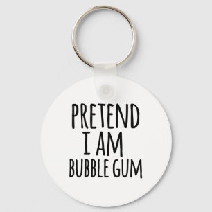 Funny Easy Lazy Halloween Pretend I Am Bubble Gum Key Ring