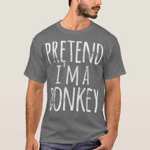 Funny Easy Lazy Halloween Pretend I'm A Donkey Cos T-Shirt