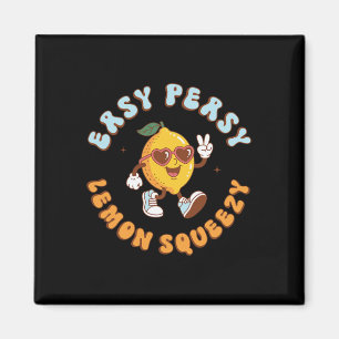 Funny Easy Peasy Lemon Squeezy Retro Summer Vacati Magnet