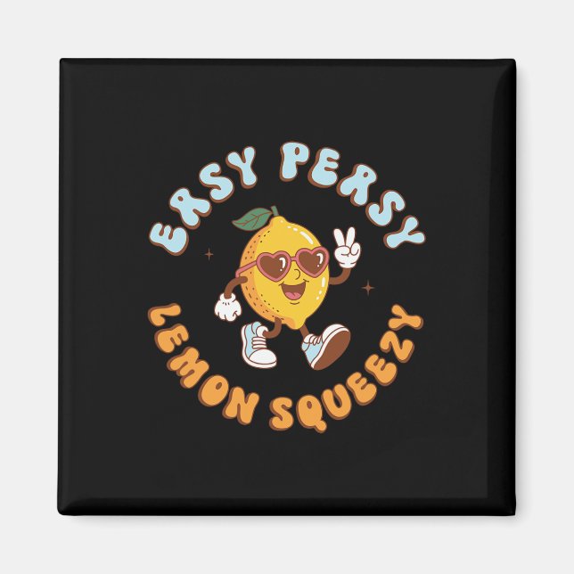 Funny Easy Peasy Lemon Squeezy Retro Summer Vacati Magnet (Front)