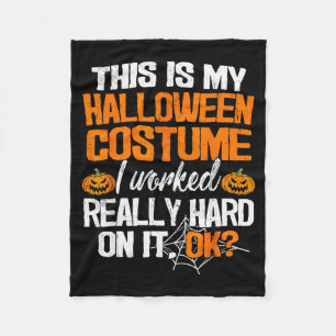 Funny Easy This Is My Halloween Costume Diy Last M Fleece Blanket