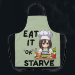 Funny Eat It Or Starve Apron<br><div class="desc">This funny design with the wording "Eat It Or Starve" is a fun gift for someone who loves to cook.</div>