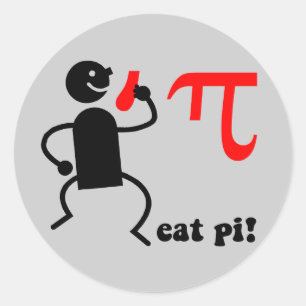 Funny eat pi classic round sticker