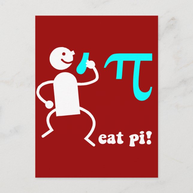 Funny eat pi postcard (Front)
