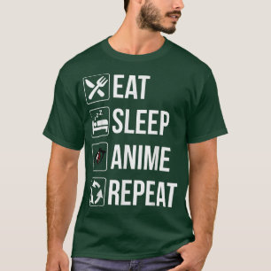 Funny Eat Sleep Anime Repeat T T-Shirt