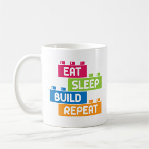 Funny Eat Sleep Build Repeat Cool Blocks Building Coffee Mug