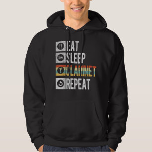 Funny Eat Sleep Clarinet Repeat Player Musician Re Hoodie