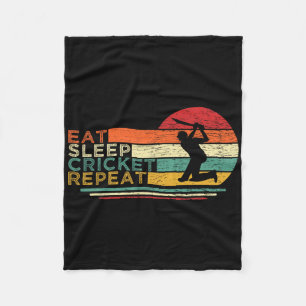 Funny Eat Sleep Cricket Repeat For The Cricket Pla Fleece Blanket