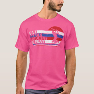 Funny Eat Sleep Cricket Repeat For The Cricket Pla T-Shirt