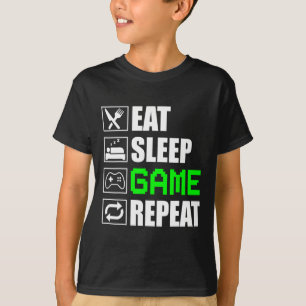 Funny Eat Sleep Game Repeat For Video Games Lovers T-Shirt