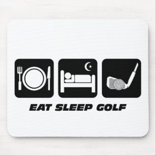 Funny eat sleep golf mouse mat