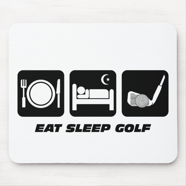 Funny eat sleep golf mouse mat (Front)