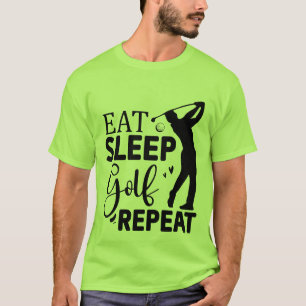 Funny eat sleep Golf repeat word art T-Shirt