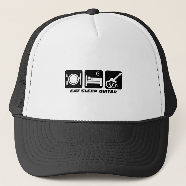 Funny eat sleep guitar trucker hat (Front)