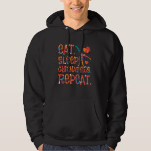 Funny Eat Sleep Gymnastics Repeat Youth Gymnast Gi Hoodie