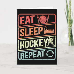 Funny Eat Sleep Hockey Repeat Ice Hockey Fan Playe Card