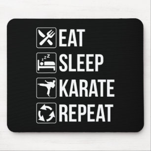 Funny Eat Sleep Karate Repeat 1 Mouse Mat