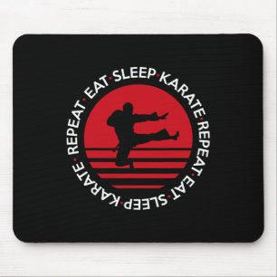 Funny Eat Sleep Karate Repeat Mouse Mat