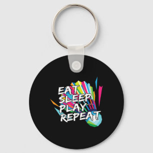 Funny Eat Sleep Play Repeat Player Gift Love Tee Key Ring