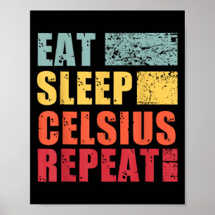 Funny Eat Sleep Quotes Cryptos Uni Black Modern Poster