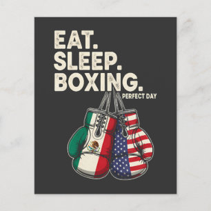 funny eat sleep repeat boxing flyer