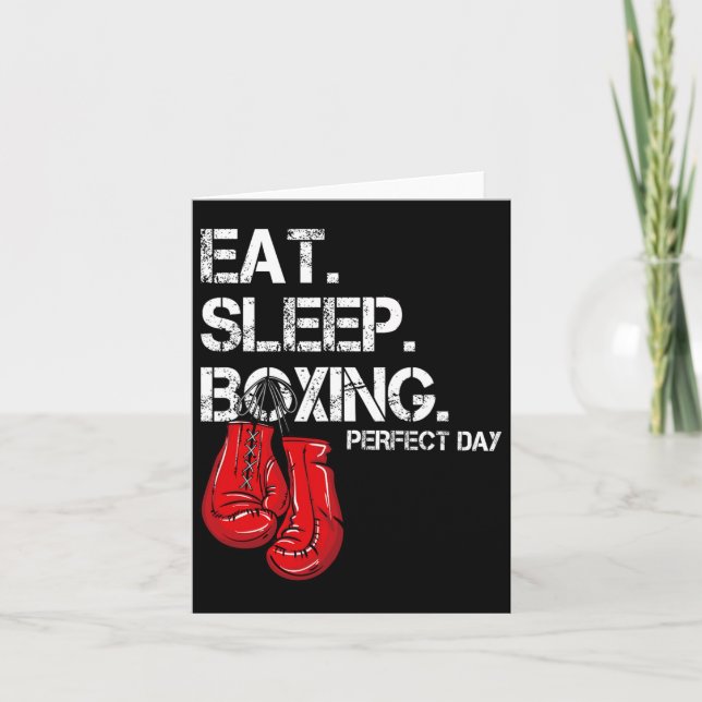 Funny Eat. Sleep. Repeat. Boxing Lover Perfect Day Card (Front)