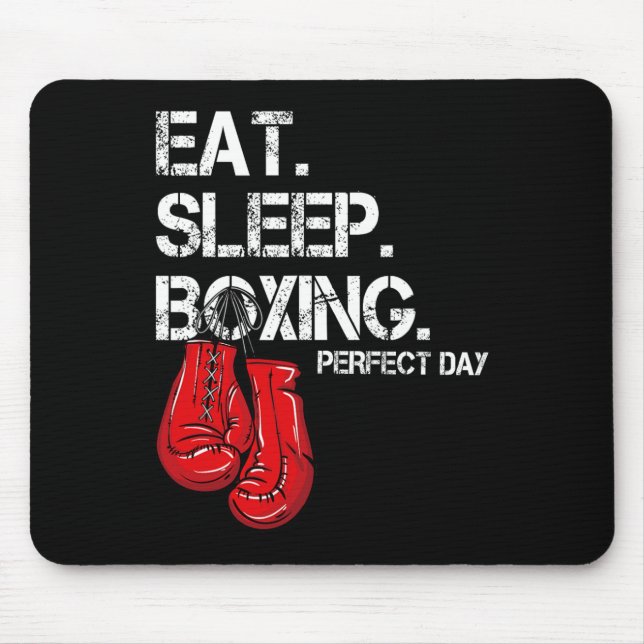 Funny Eat. Sleep. Repeat. Boxing Lover Perfect Day Mouse Mat (Front)
