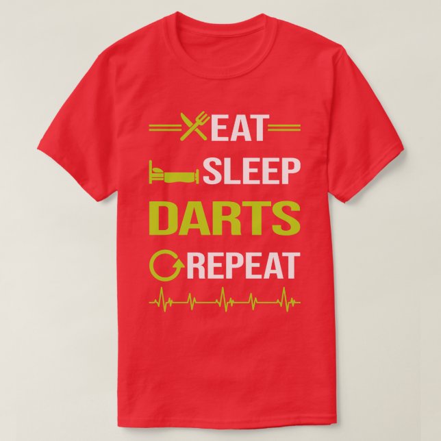 Funny Eat Sleep Repeat Darts  T-Shirt (Design Front)