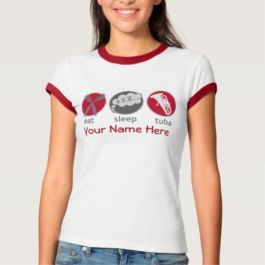 Funny Eat Sleep Tuba Music Womens Tee