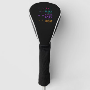 Funny Eat Sleep Warrior Cats Repeat Funny Cat Warr Golf Head Cover
