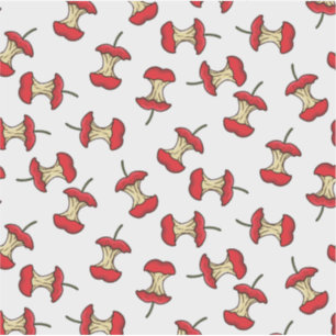 Funny Eaten Apple Core Vintage Retro Fruit Pattern