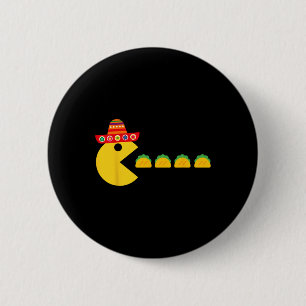 Funny Eating Tacos Fiesta Cinco De Mayo Mexican Me 6 Cm Round Badge