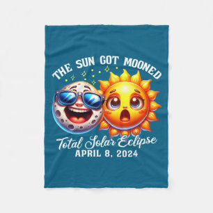 Funny Eclipse Sun Got Mooned Solar Fleece Blanket