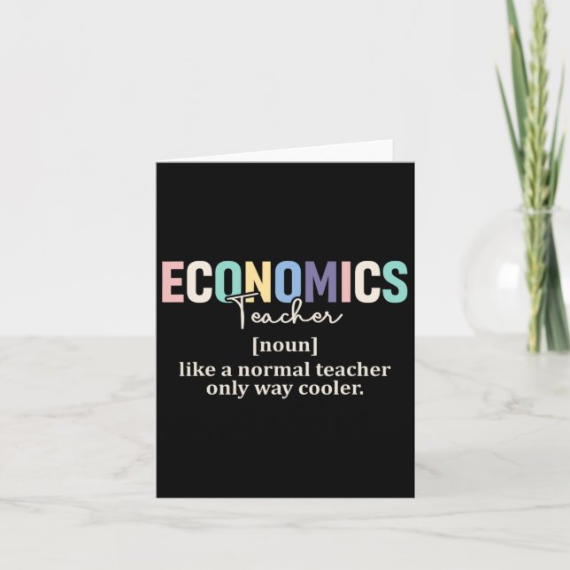 Funny Economics Teacher Definition Retro Back To S Card (Front)