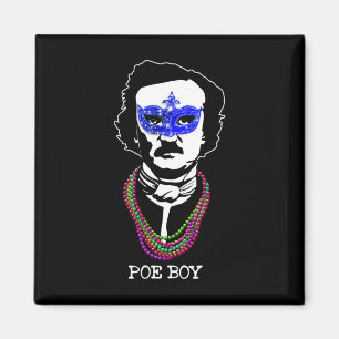 Funny Edgar Allan Poe Mardi Gras Mashup 1 Magnet