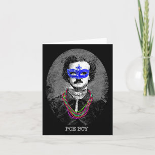 Funny Edgar Allan Poe Mardi Gras Mashup  Card