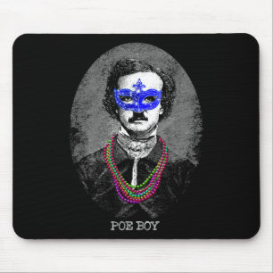 Funny Edgar Allan Poe Mardi Gras Mashup Mouse Mat
