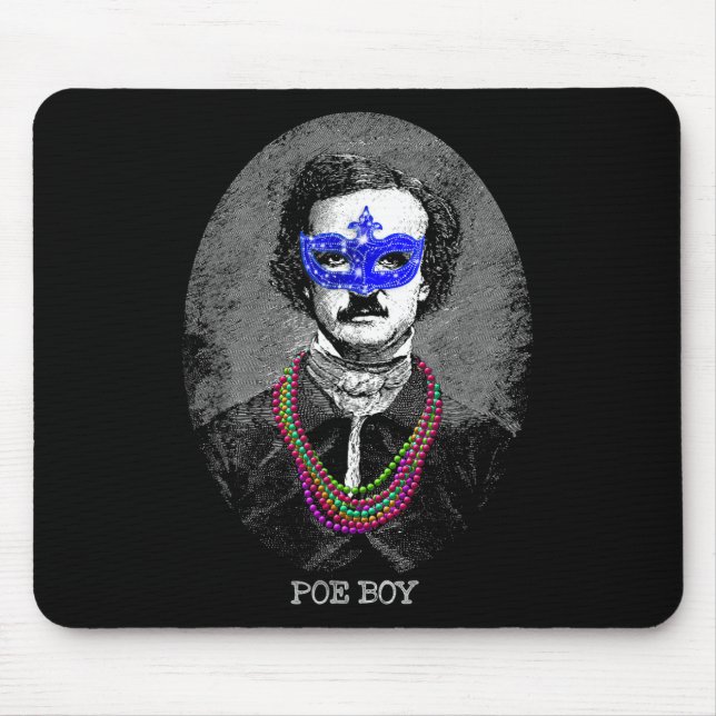 Funny Edgar Allan Poe Mardi Gras Mashup  Mouse Mat (Front)