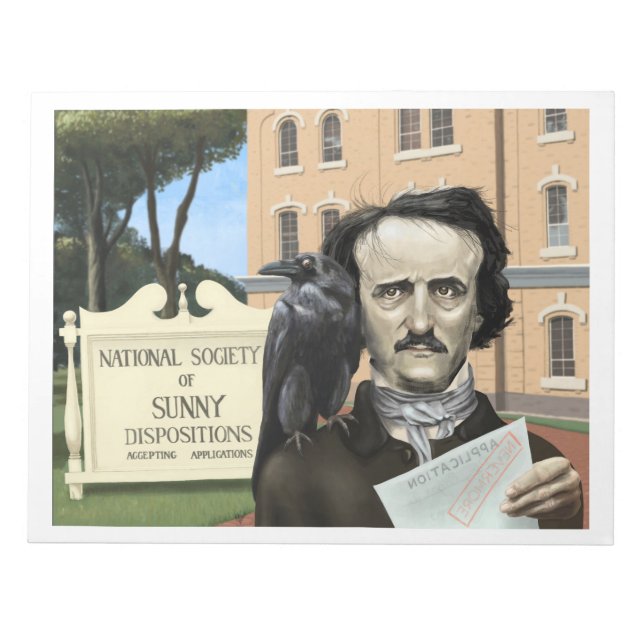 Funny Edgar Allen Poe Humour Notebook Notepad (Front)