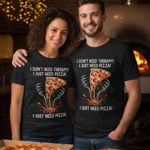 Funny Edgy Pizza Therapy I Just Need Pizza Tri-Blend Shirt