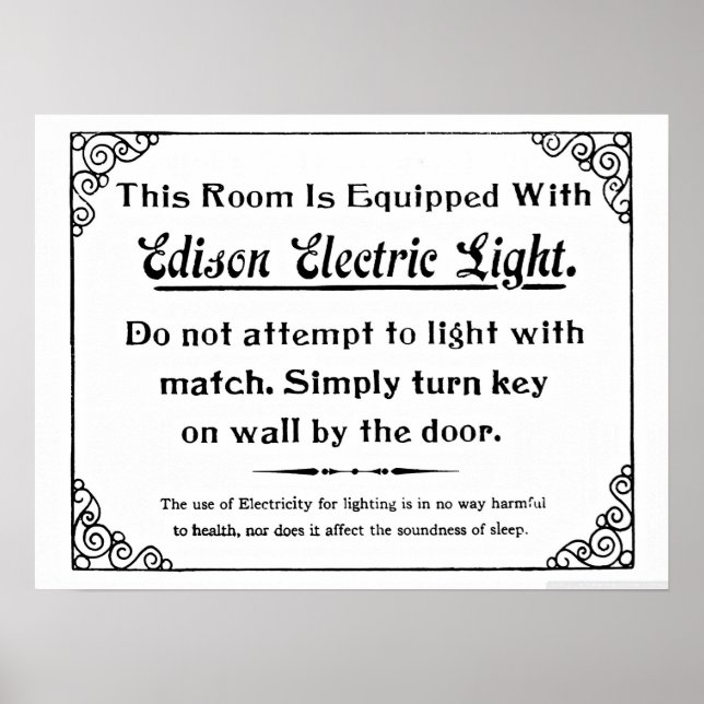 Funny Edison Electric Light Poster (Front)