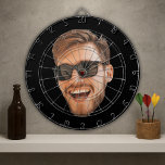Funny Editable Photo Dartboard<br><div class="desc">Funny personalised dartboard with a photo. Upload a regular picture or use any mobile app or editing program to create the cut-out and upload a transparent png file. The background colour is editable by clicking the button to customise the design.</div>