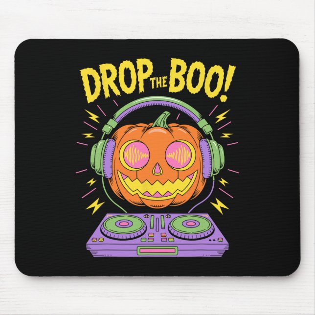 Funny Edm Dj Halloween Pumpkin  Mouse Mat (Front)