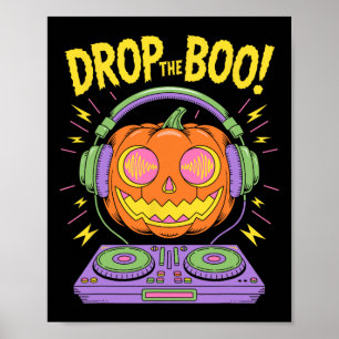 Funny Edm Dj Halloween Pumpkin  Poster
