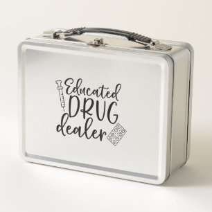Funny Educated Nurse Drug Dealer Sticker Metal Lunch Box
