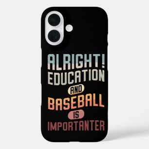 Funny Education And Baseball Is Importanter Retro iPhone 16 Case