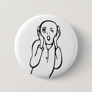 Funny Edvard Munch Scream Parody Cartoon 6 Cm Round Badge