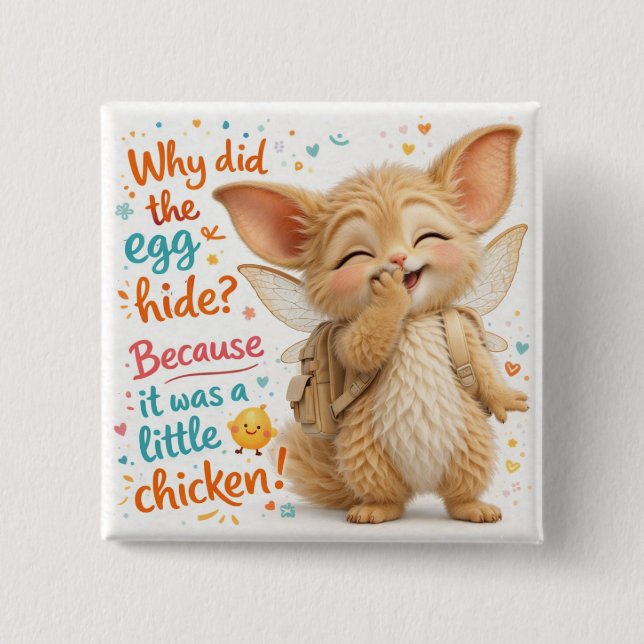 Funny Egg Dad Joke 15 Cm Square Badge (Front)