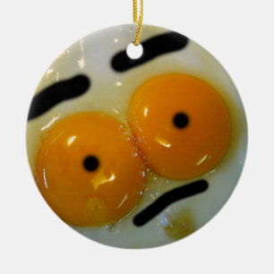 Funny Egg Eyes Ceramic Tree Decoration
